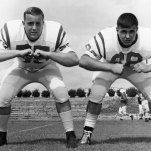 Freshman football players in field
