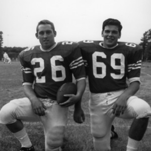 N. C. State freshman football players Pete Brocklin and Craig John