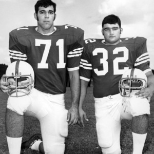N. C. State freshman football players T. J. Kennedy and Jim Chiaverini