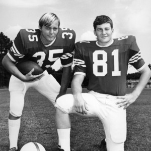 N. C. State freshman football players Dick Henry and Glenn Kaucher