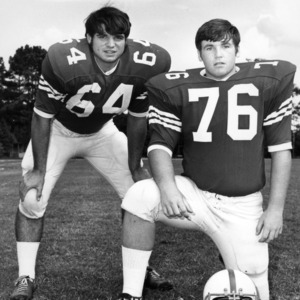 N. C. State freshman football players Glenn Hudson and Chuck Laughridge