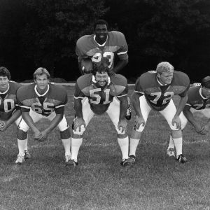 Ted Brown and football offensive line