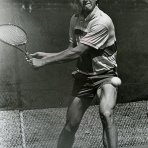 Tennis player Brian Riley on court