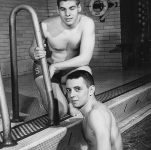 Swimmers Robin Best and Bob Adams