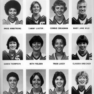 Women's basketball players' portraits