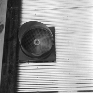 Fan on exterior of chicken house