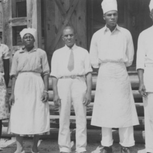 Cooks and helpers at N.C. Forestry Camp for farm boys