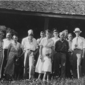 Vocational teachers and others on a study tour to the forest and nursery of the Log Cabin Association