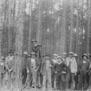 Field meeting at a pine thinning demonstration on farm of A.B. Jones