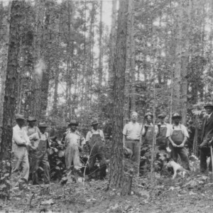 Farmers at a timber thinning demonstration October 8, 1931 at farm of E.A. Allison, Caswell County