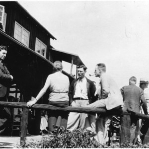Group on porch of Pisgah Inn during session of the American Forestry Association, June 4, 1931