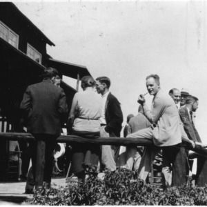 Group on porch of Pisgah Inn during session of the American Forestry Association, June 4, 1931