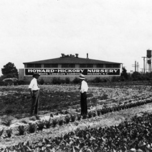 O. Joe Howard and agent J. W. Hendricks on terraced Howard-Hickory Nursery