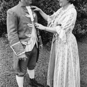 Man and woman in colonial costume