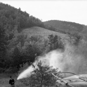 Spraying on Apple Research Laboratory - Wilkes County, May 1940