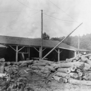 Log yard at plant of Carolina Wood Turning Company