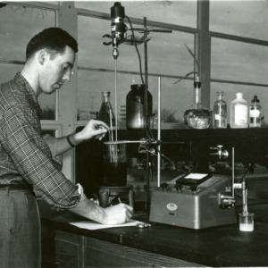 Person in Forestry Laboratory