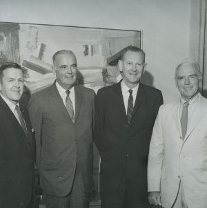 Chancellor John Caldwell, Reinard Harkema, L. L. Ray, and Bryce Younts at luncheon awarding Harkema