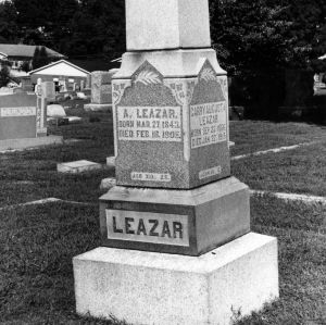 Augustus Leazar's family obelisk gravestone