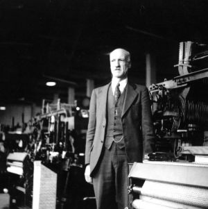 Dr. Thomas H. Nelson in textiles lab