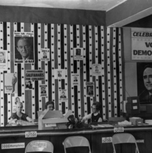 Democratic headquarters during 1968 election, year Bob Scott ran for governor