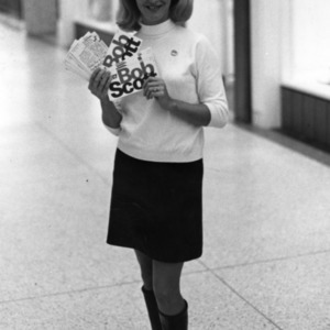 Woman campaigning for Bob Scott's 1968 bid for governor of North Carolina