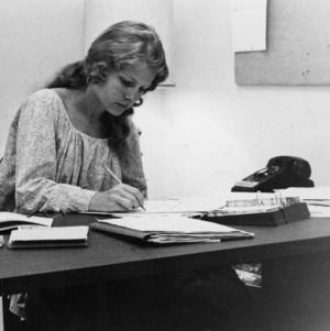 Student body president Cathy Sterling in office