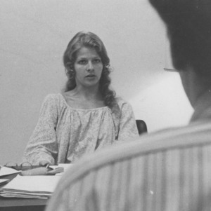 Student body president Cathy Sterling in office