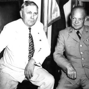 Governor Robert Cherry and General Dwight D. Eisenhower during Home and Farm Week 1947