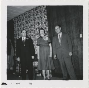 I. T. Littleton, Mrs. Dorothy Littleton, and other at Library, December 1958