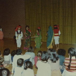 Children performing at international fair