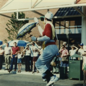 Clown on unicycle at World’s Fair of 1982
