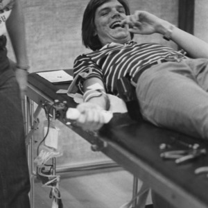 Student at blood drive