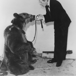 Danny Kaye with bear performer