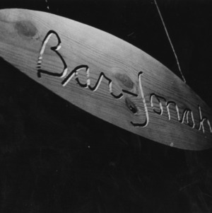 Wooden sign for Bar-Jonah