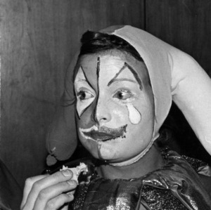 Student in clown costume