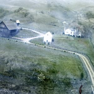 Field, house, and farm