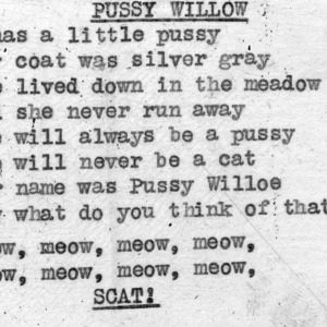 "Pussy Willow" - 4-H Club song lyrics