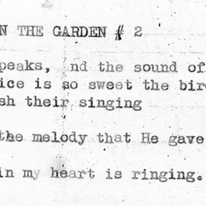 4-H Club song slides : "In The Garden"