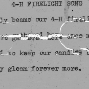 4-H Club song slides : "4-H Clubs Firelight Song"