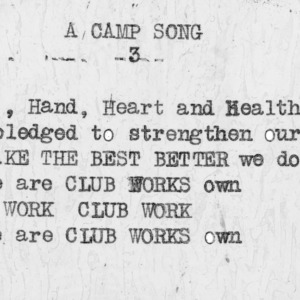 4-H Club song slides : "A Camp Song"