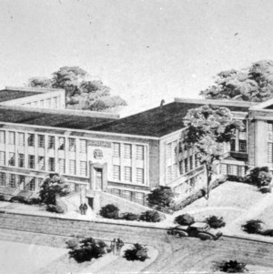 Architectual drawing of Riddick Building