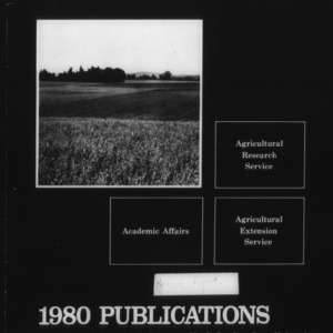 School of Agriculture & Life Sciences Annual Report Supplement, 1980 Publications