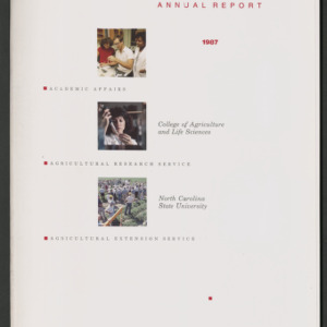 College of Agriculture and Life Sciences Annual Reports--Calendar Year, 1987