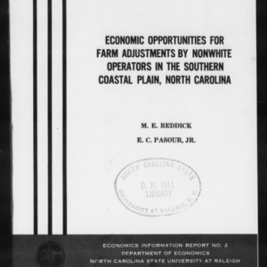 Economic Opportunities for Farm Adjustments by Nonwhite Operators in the Southern Coastal Plains, North Carolina (EIR-2)