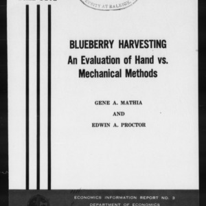 Blueberry Harvesting and Evaluation of Hand vs. Mechanical Methods (EIR-3)