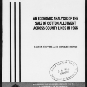 An Economic Analysis of the Sale of Cotton Allotment Across County Lines in 1966 (EIR-7)