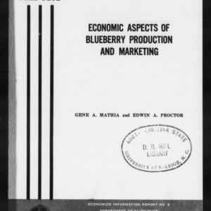 Economic Aspects of Blueberry Production and Marketing (EIR-13)