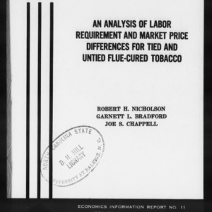 An Analysis of Labor Requirements and Market Price Differences for Tied and Untied Flue-cured Tobacco (EIR-11)