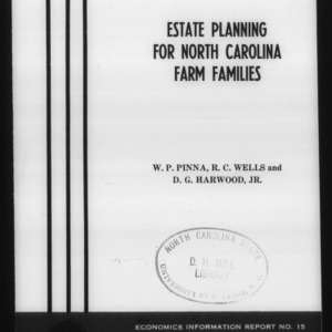 Estate Planning for North Carolina Farm Families (Economics Information Report 15)